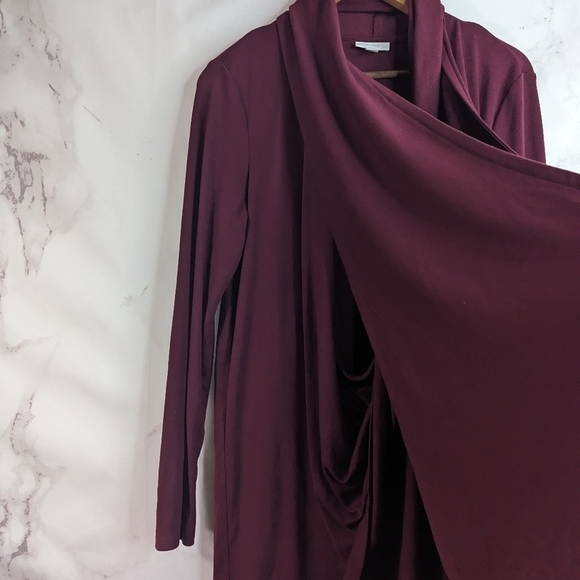 J Jill Long Sleeve Top Size Medium Red Shirt Women Stretch Wrap Scarf Infinity - Picture 9 of 13